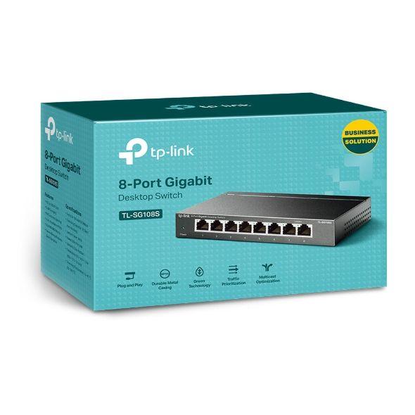 Switch TP-LINK TL-SG108S(UN) (10, 100, 1000 Mbit/s - Gigabit Ethernet - 1,5 MB - Preto) — miniatura 3