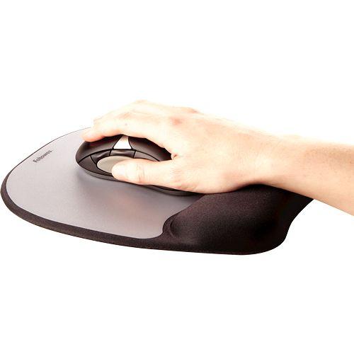 Tapete de Rato FELLOWES 9175801 (Tecido, Espuma de memória - 23,5 cm - Preto e Prateado) — miniatura 2