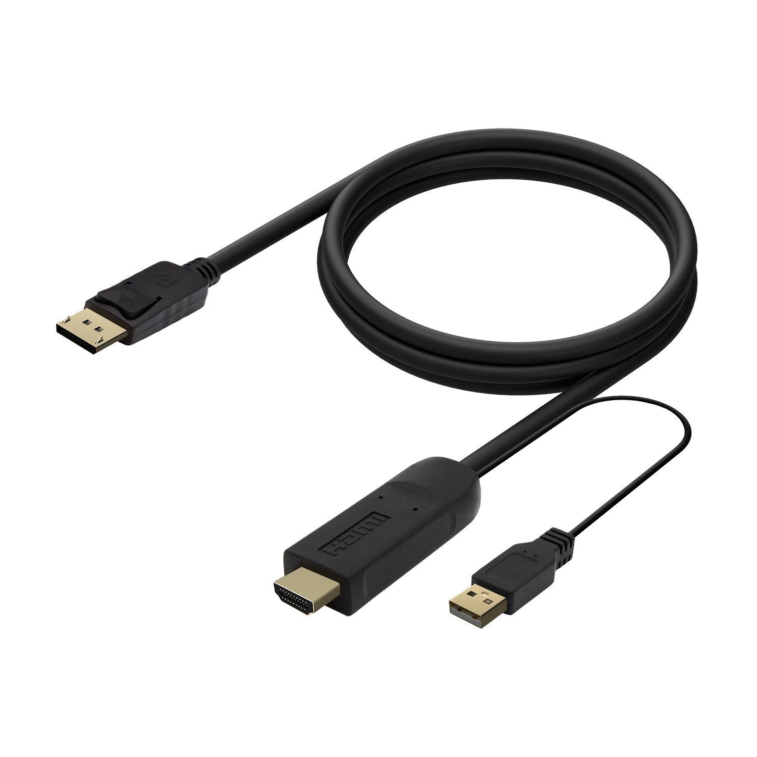 Cabo Conversor Ativo AISENS A122-0641 (1,8 m - DisplayPort + USB Type-A - HDMI Type A - Preto), miniatura 2