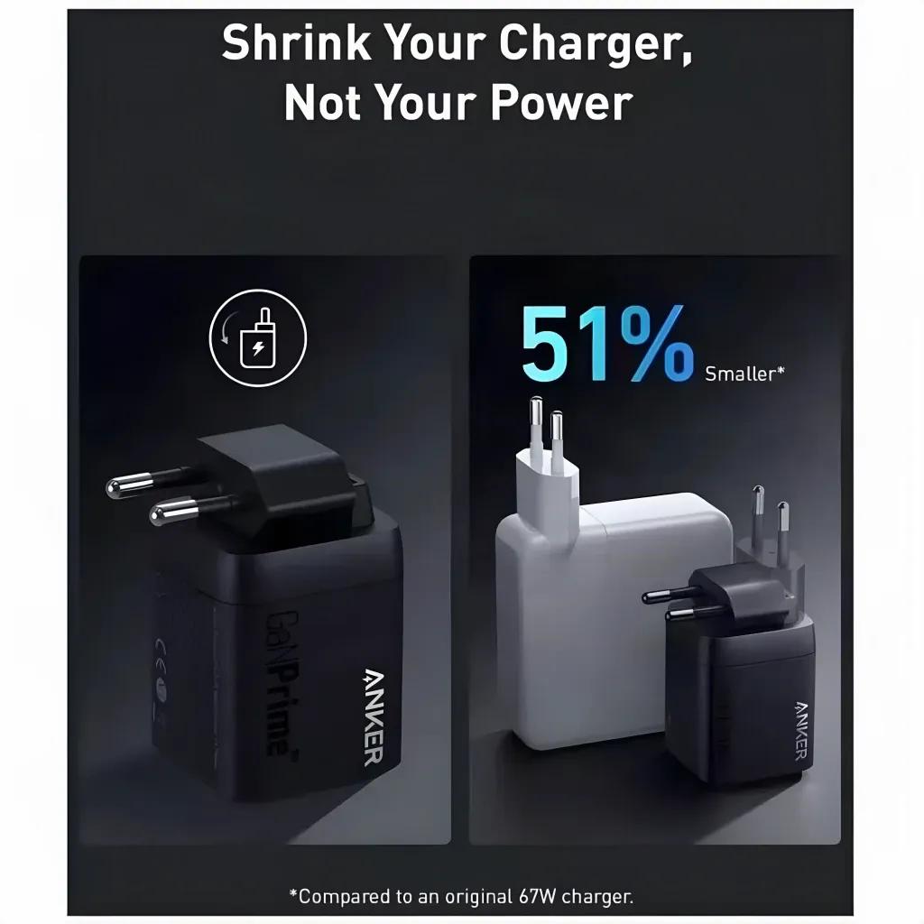 Carregador de Parede ANKER Prime A2669 (67 W - GaN - Preto), miniatura 4