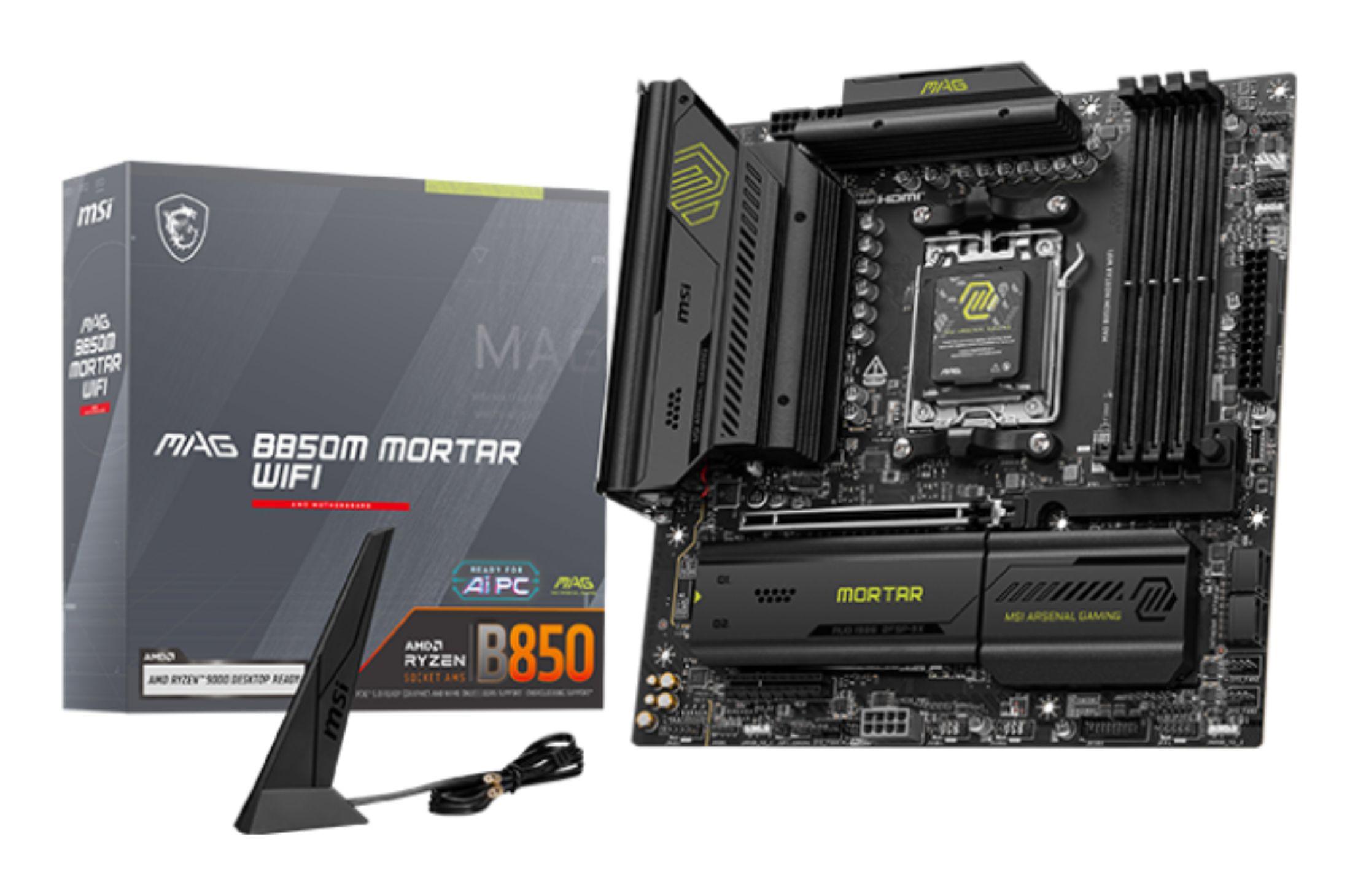Motherboard MSI MAG B850M MORTAR WIFI (AM5 - Micro-ATX - Duplo canal - Preto)