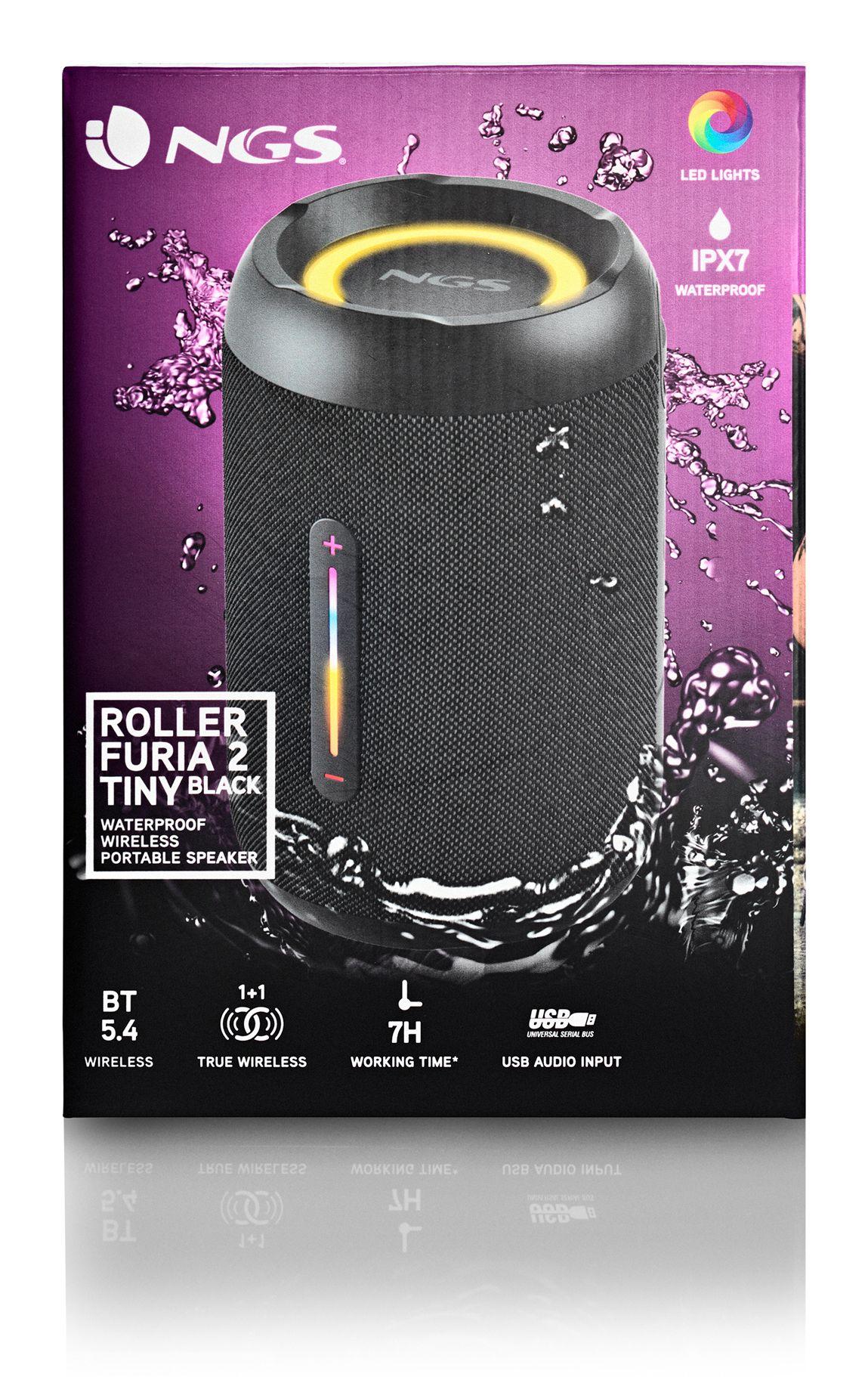 Coluna Portátil Estéreo NGS Roller Furia 2 Tiny (10 W - USB - Preto) — miniatura 5