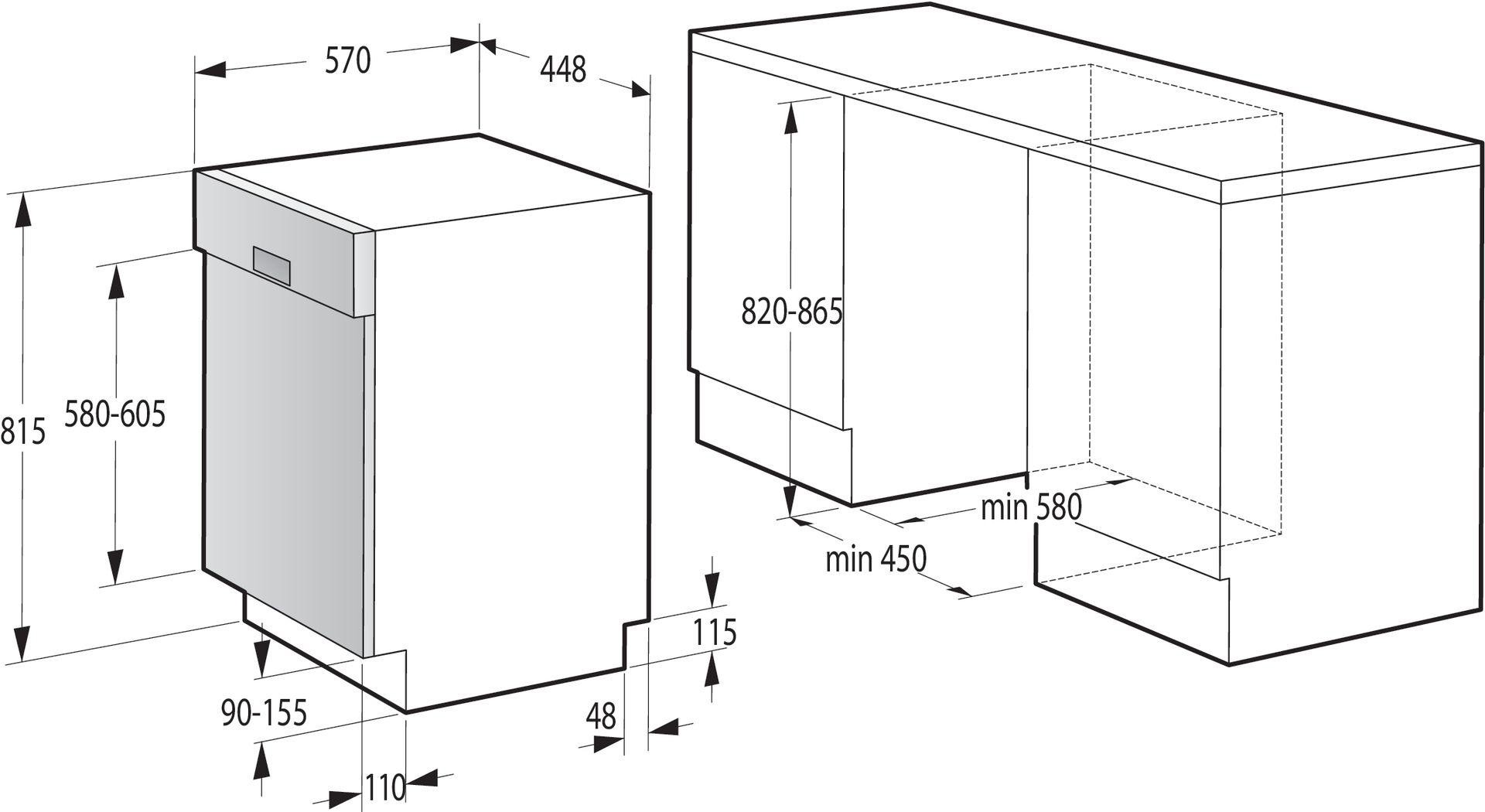 Máquina de Lavar Loiça de Encastre GORENJE GI561D10S (11 talheres - C - 45 dB - Preto), miniatura 7