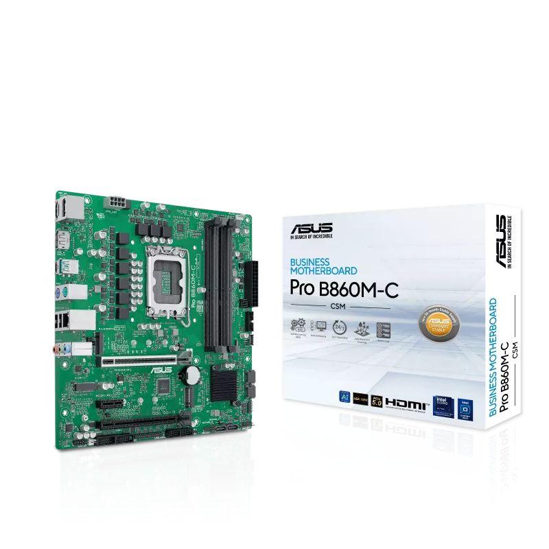 Motherboard ASUS PRO B860M-C-CSM (LGA 1851 (Socket V1) - Intel Core Ultra - micro ATX - Verde), miniatura 4