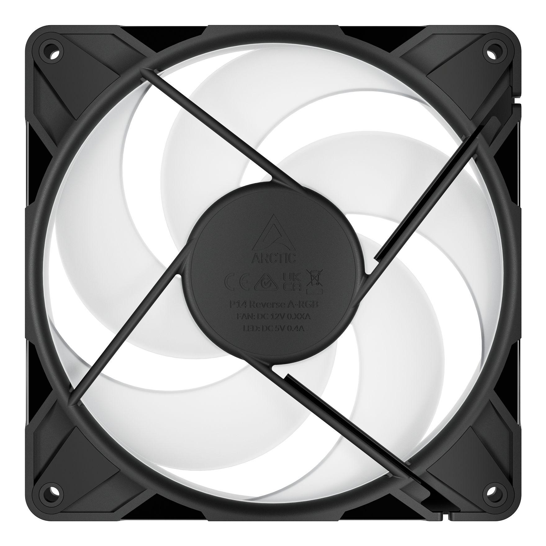 Ventoinha para Caixa de PC ARCTIC P14 Pro Reverse A-RGB (Preto) — miniatura 4