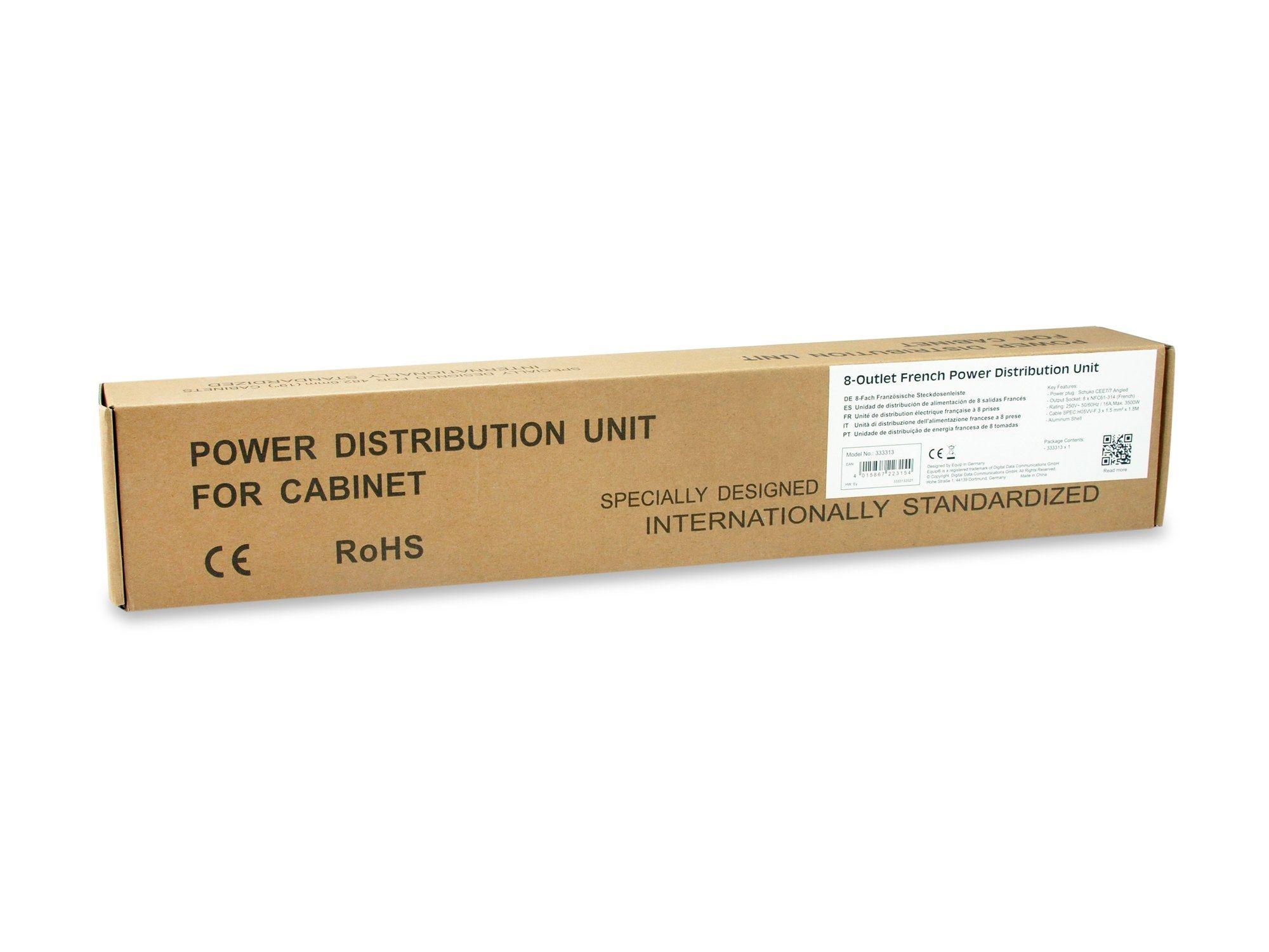Unidade de Distribuição de Energia (PDU) EQUIP 333313 (Tipo F - Preto e Prateado), miniatura 2