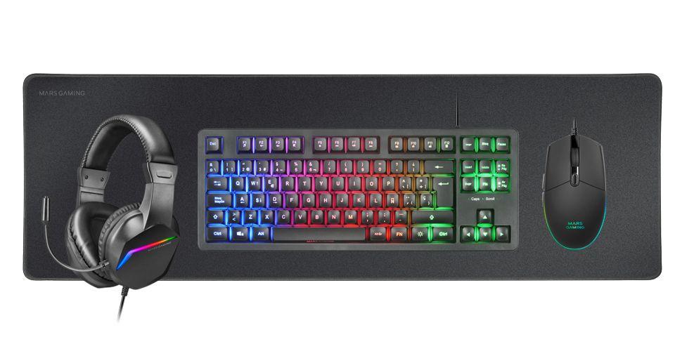 Conjunto Gaming MARS GAMING MCP-RGB3ES (Espanhol - Mars Gaming H-Mechanical Red - TKL - Preto) — miniatura 2