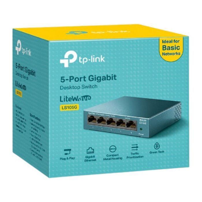 Switch Não Gerido TP-LINK LS105G V1 (Gigabit Ethernet - Até 1000 Mbps - 1 MB - Azul) — miniatura 3