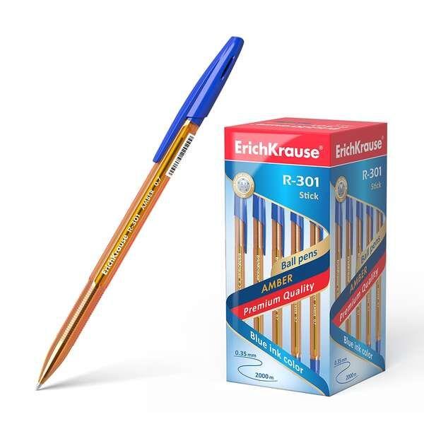 Caneta Esferográfica ERICHKRAUSE R-301 Amber Stick (Corpo Laranja Translúcido)