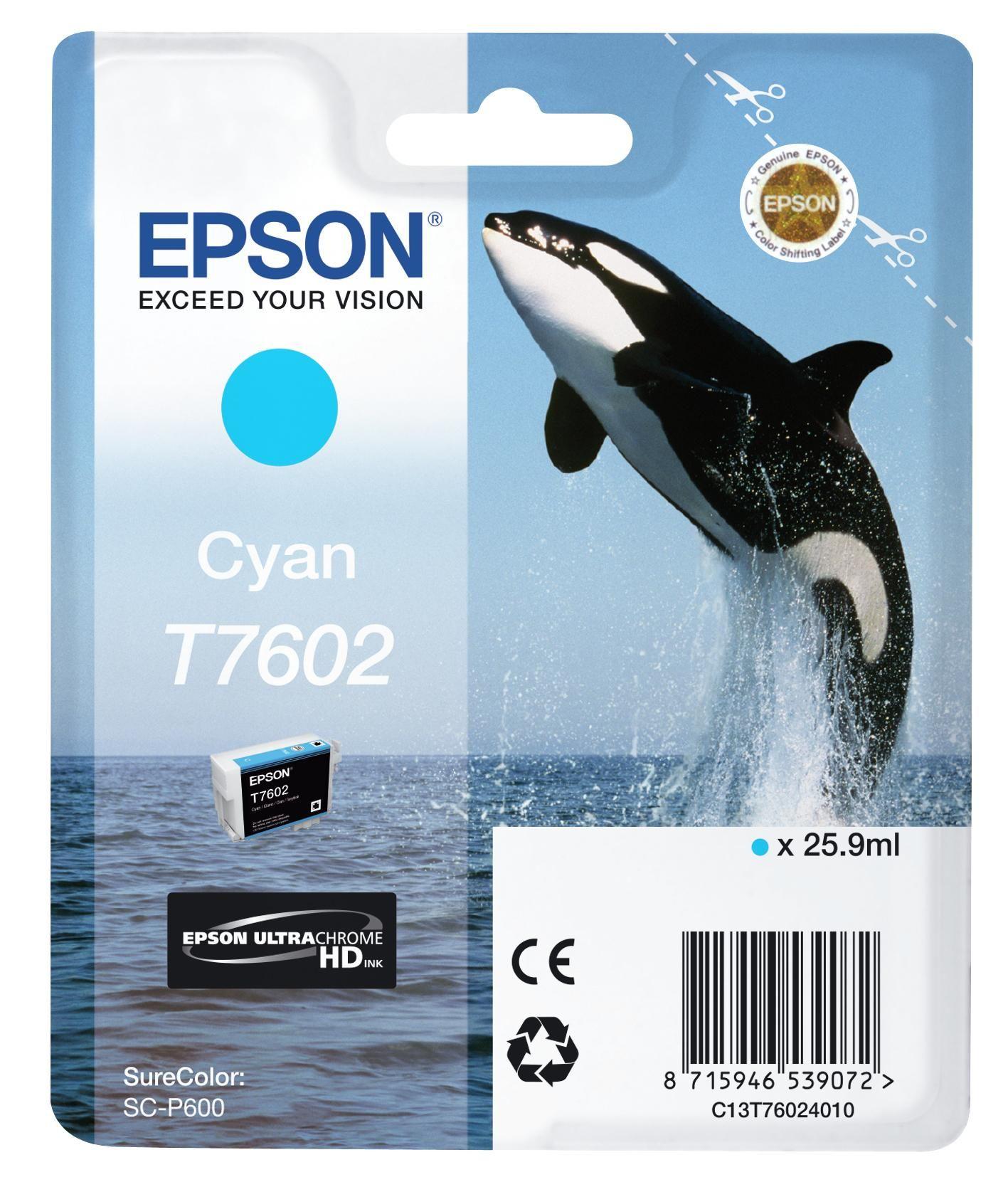 Tinteiro EPSON T7602 (Ciano)