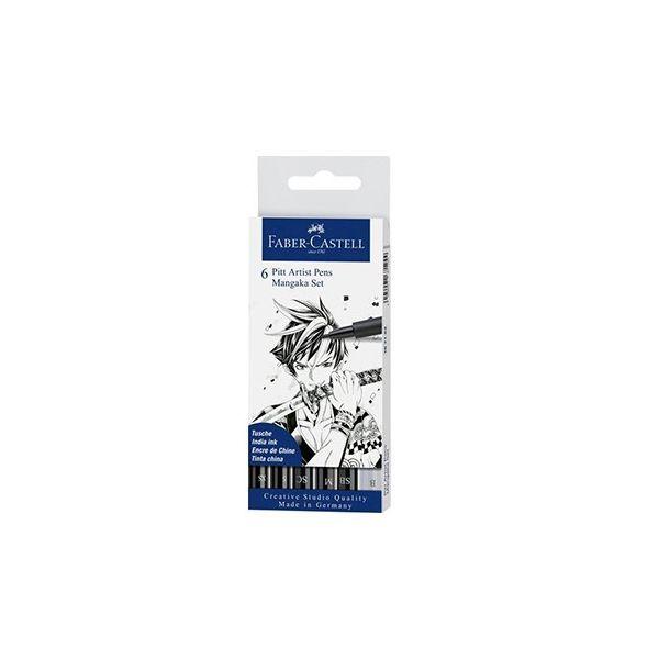 Conjunto de Canetas de Tinta-da-China FABER-CASTELL Pitt Artist Pen Manga (Preto)