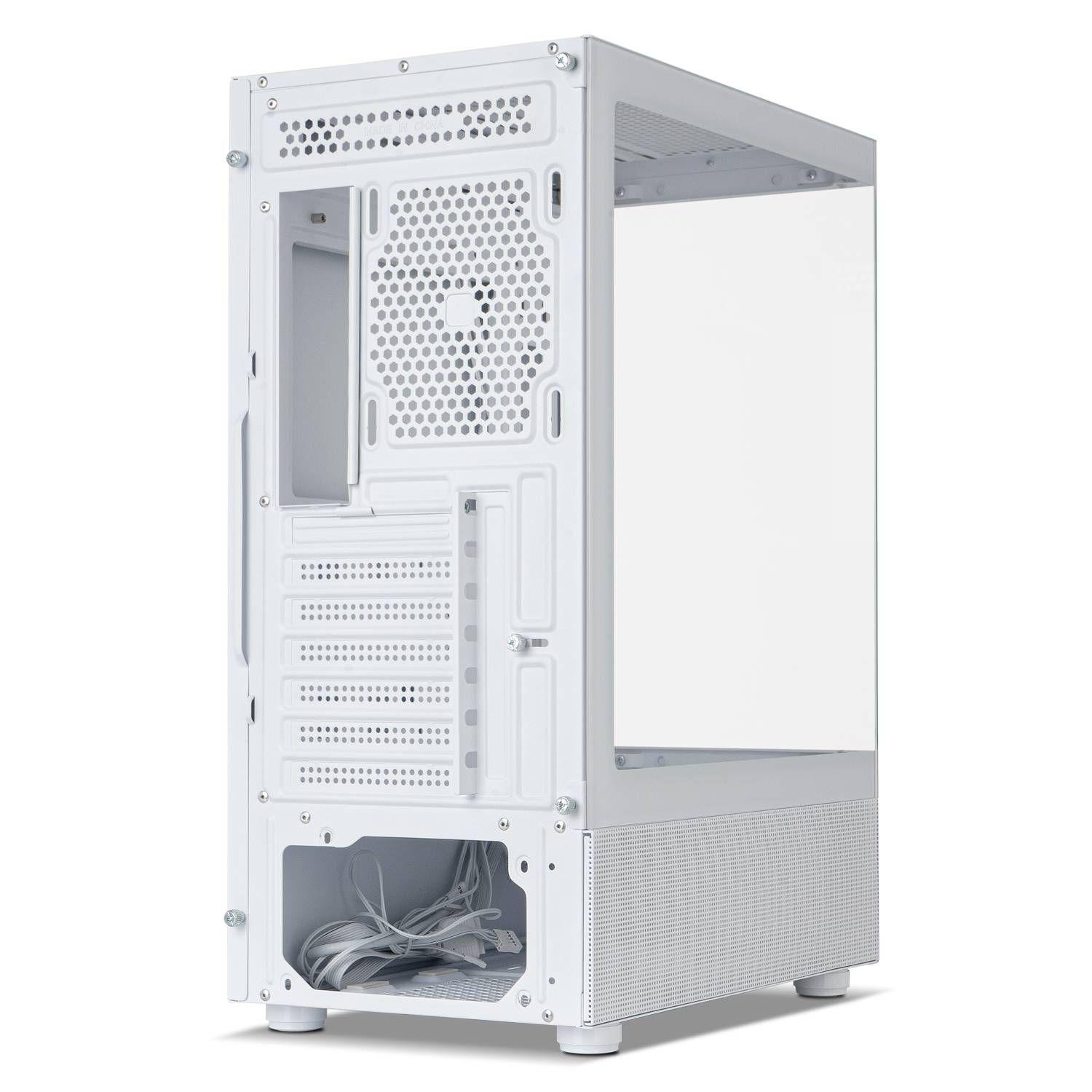 Caixa PC NOX Hummer Vision (ATX, micro ATX - Midi Tower - SPCC, vidro temperado - Branco) — miniatura 3