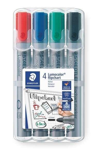 Marcadores para Bloco de Cavalete STAEDTLER Lumocolor 356 WP4 (preto, azul, verde e vermelho), miniatura 2