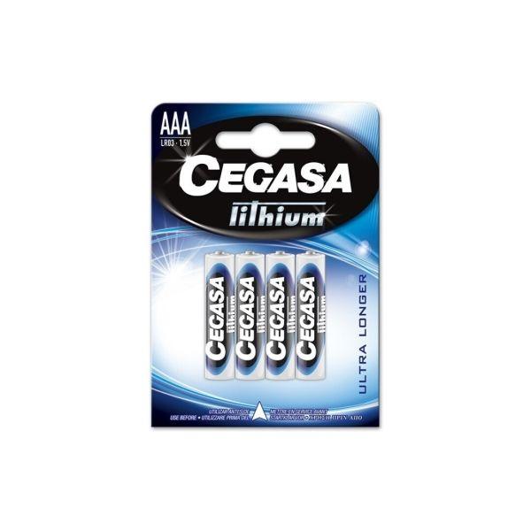Pilhas de Lítio CEGASA FR03 (AAA LR03 - 4 unidades - 1,5 V)
