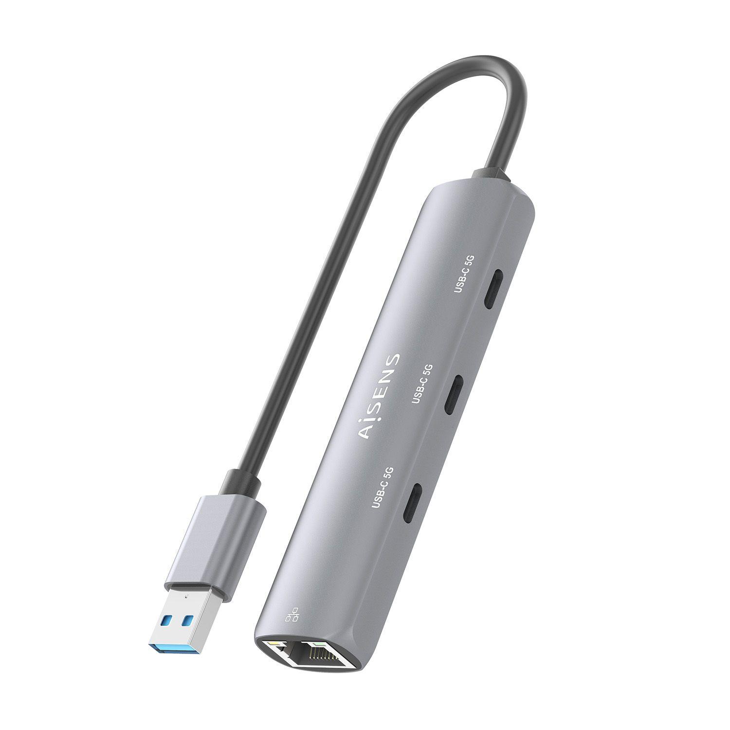 Adaptador de Rede USB AISENS ASUC-4P037-GR (0,15 m - Windows 10, Windows 11 - Cinzento) — miniatura 5
