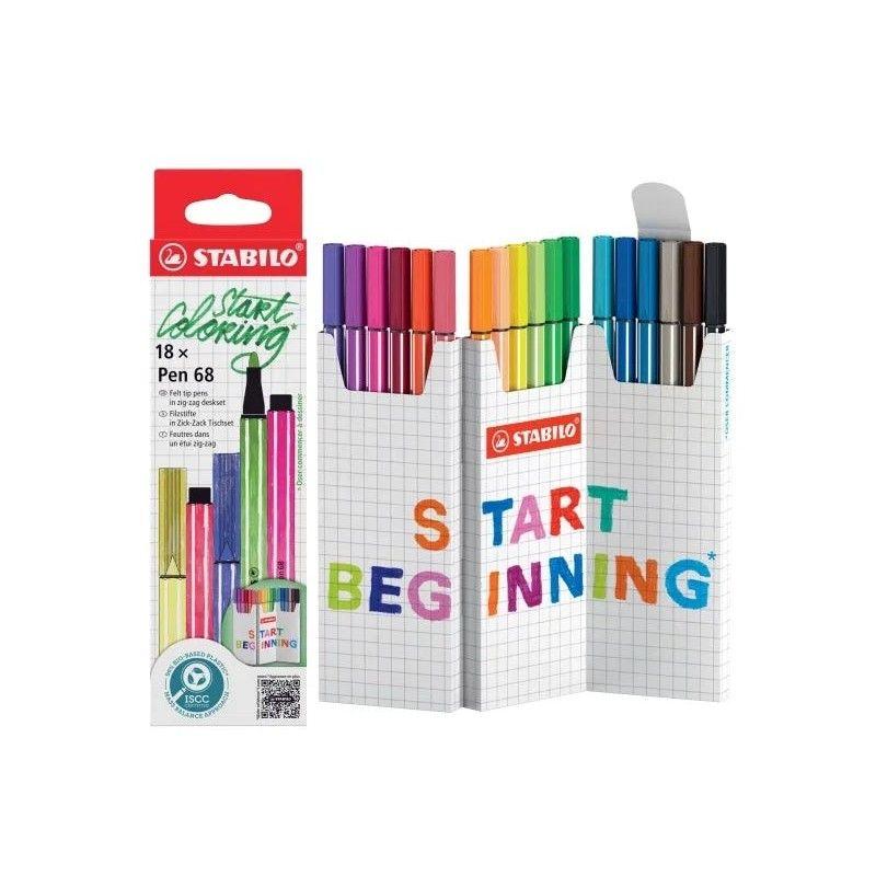 Conjunto de 18 Marcadores de Ponta de Fibra STABILO Pen 68 (Cores Sortidas), miniatura 2