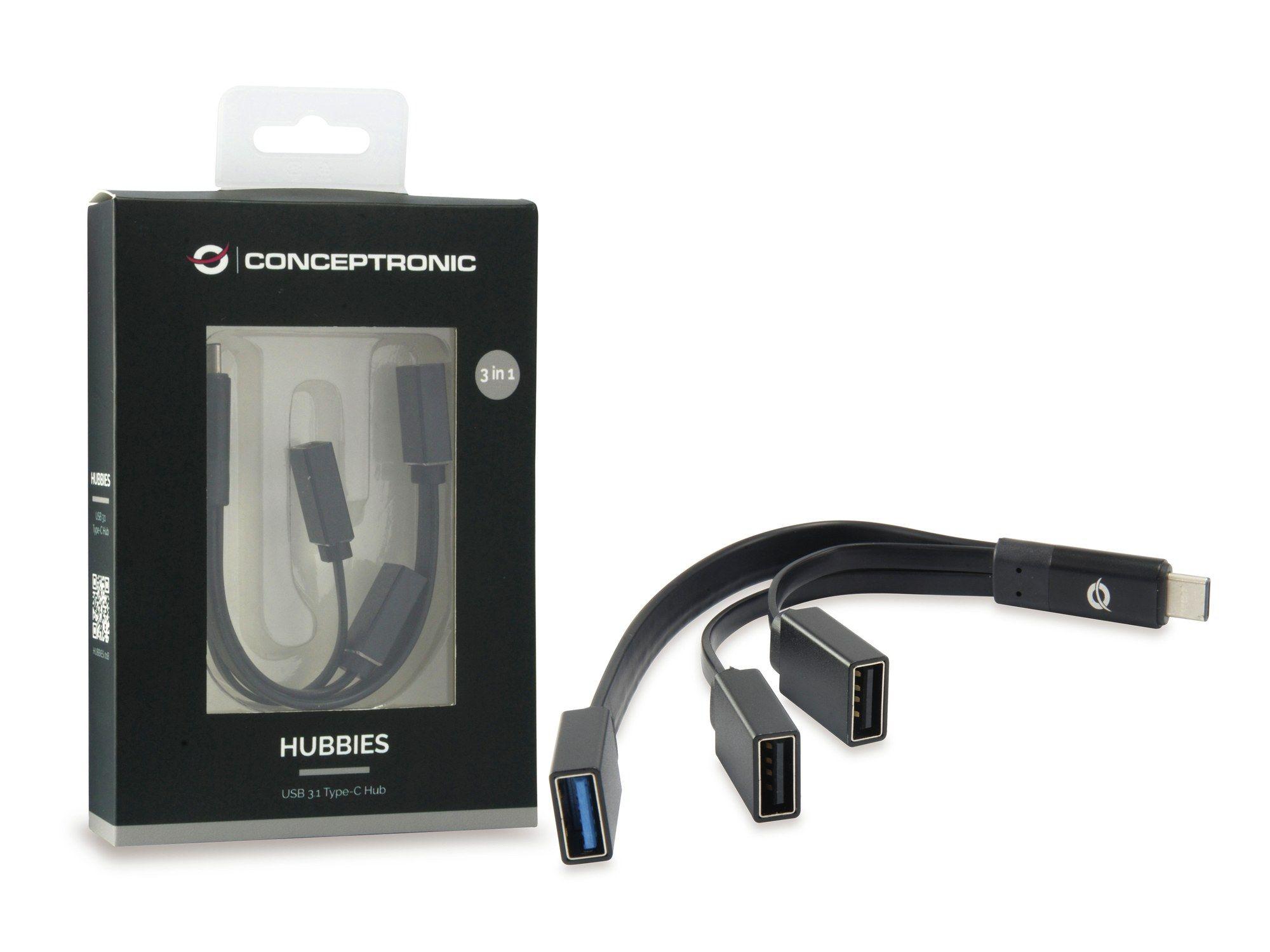 Hub USB-C CONCEPTRONIC HUBBIES01B (Preto) — miniatura 2
