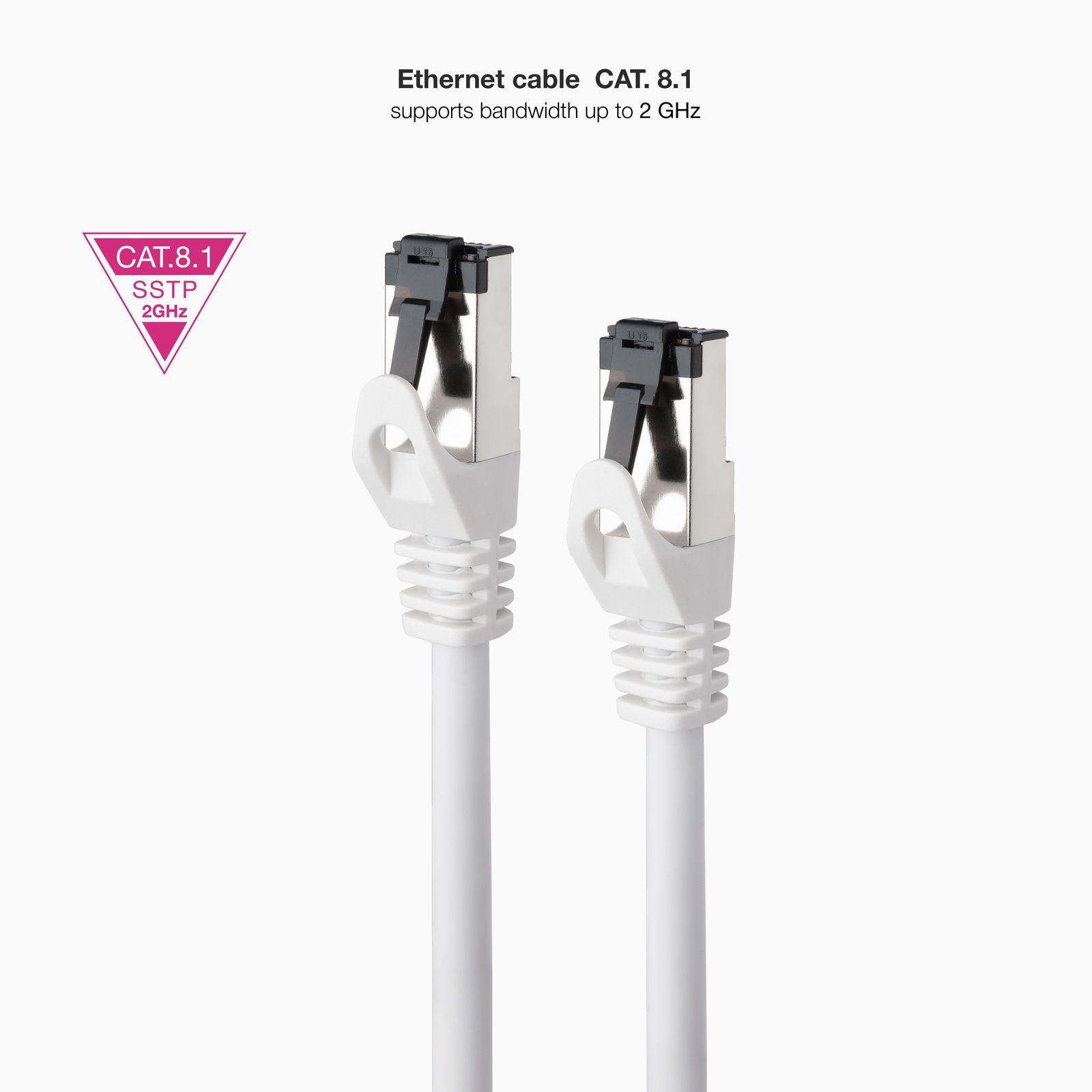 Cabo de Rede NANOCABLE 10.20.2002-W (2 m - Cat8.1 - RJ-45 - Branco), miniatura 2