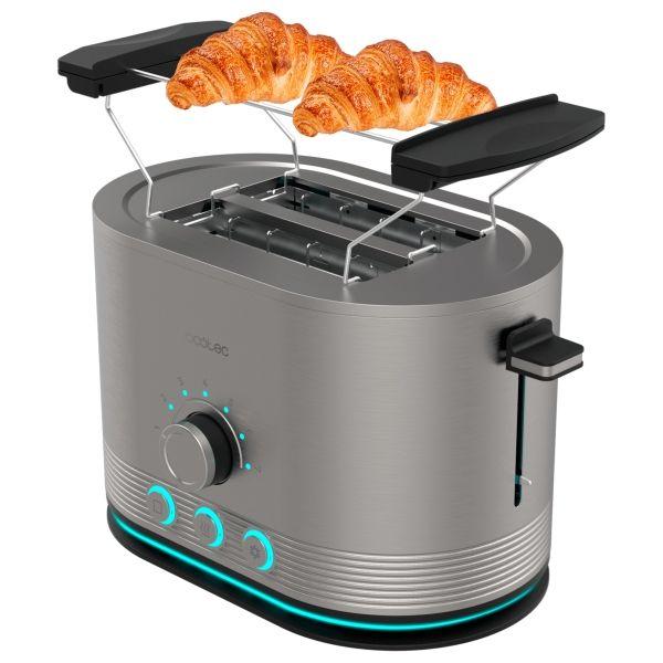 Torradeira CECOTEC Shine&Toast Double (850 W - 2 fatias - Aço inoxidável - Inox)