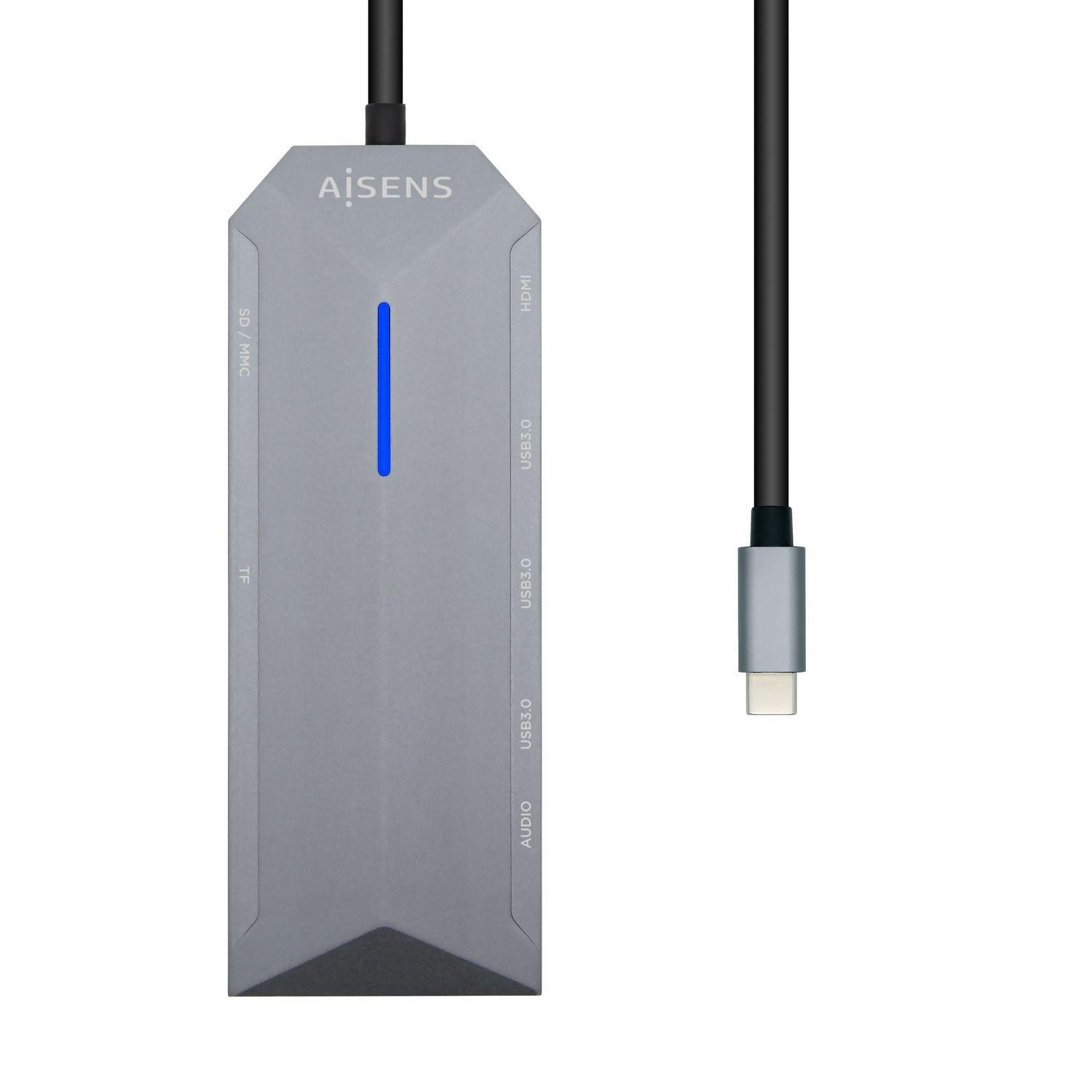 Estação de Acoplamento AISENS ASUC-9P001-GR (Thunderbolt 3 - Cinzento) — miniatura 2