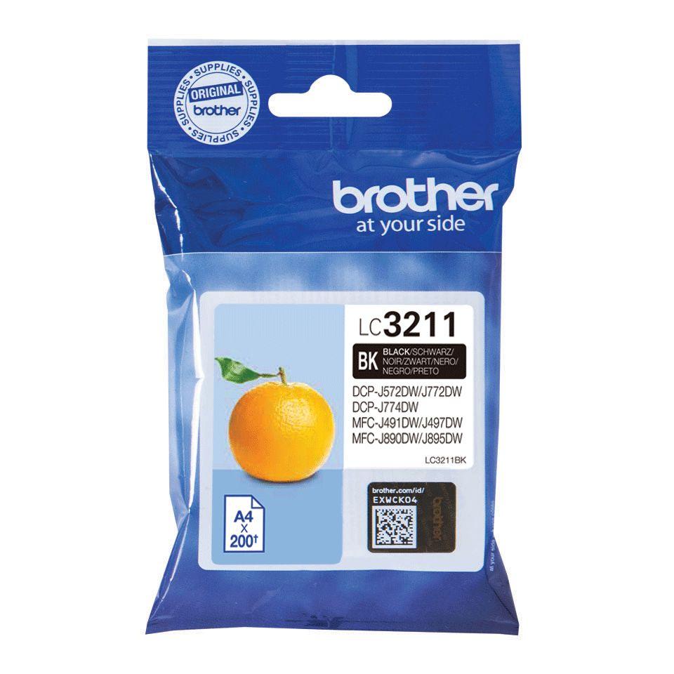 Tinteiro BROTHER LC3211BK (200 páginas - Preto)