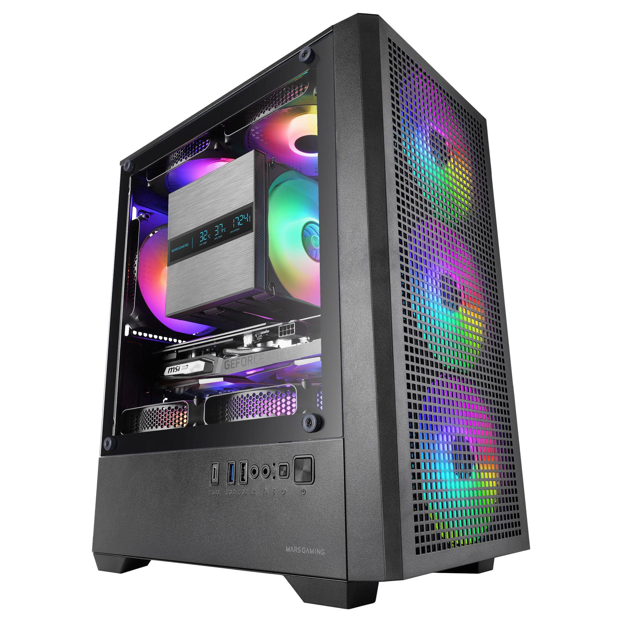 Caixa PC MARS GAMING MC-VECTOR (Micro ATX, Mini-ITX - Mini Tower - ARGB - Preto) — miniatura 2