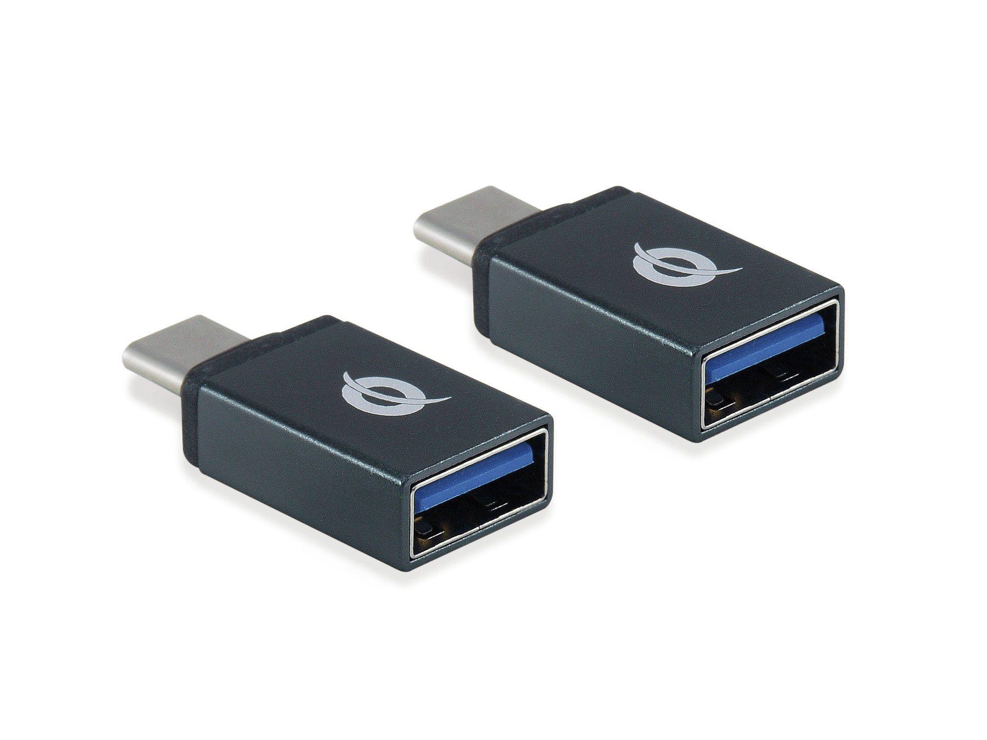 Pack de 2 Adaptadores OTG CONCEPTRONIC DONN03G (USB 3.1 Gen 1 Type-C - USB 3.1 Gen 1 Type-A - Preto)