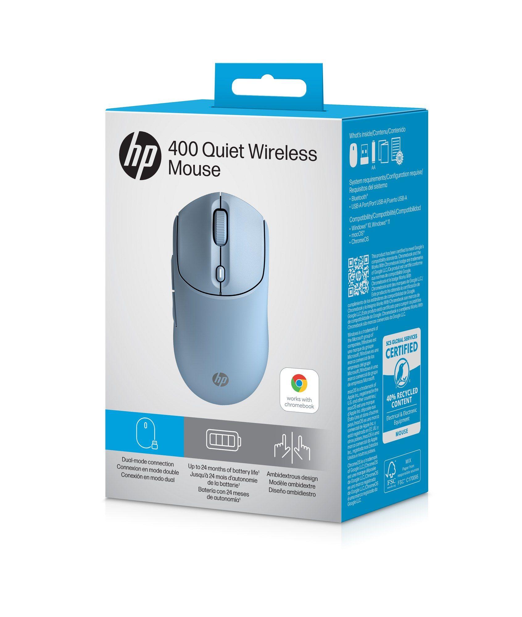 Rato HP 400 Dual (Ambidestro - 6000 DPI - RF Wireless + Bluetooth - Azul) — miniatura 12