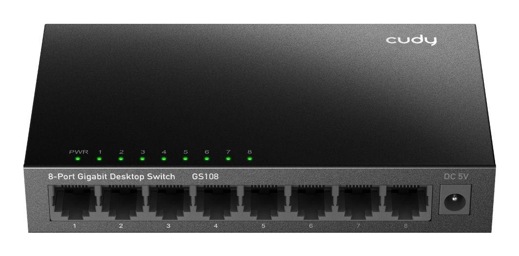 Switch CUDY GS108 (Gigabit Ethernet - 2,5 MB - 16 Gbit/s - Preto), miniatura 2