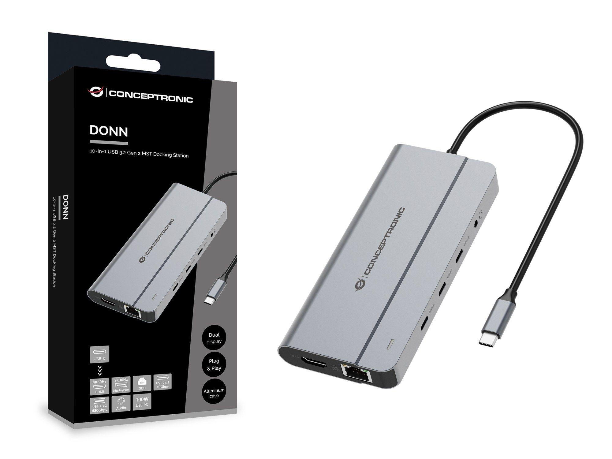 Estação de Acoplamento CONCEPTRONIC DONN34G (0,2 m - Cinzento) — miniatura 3
