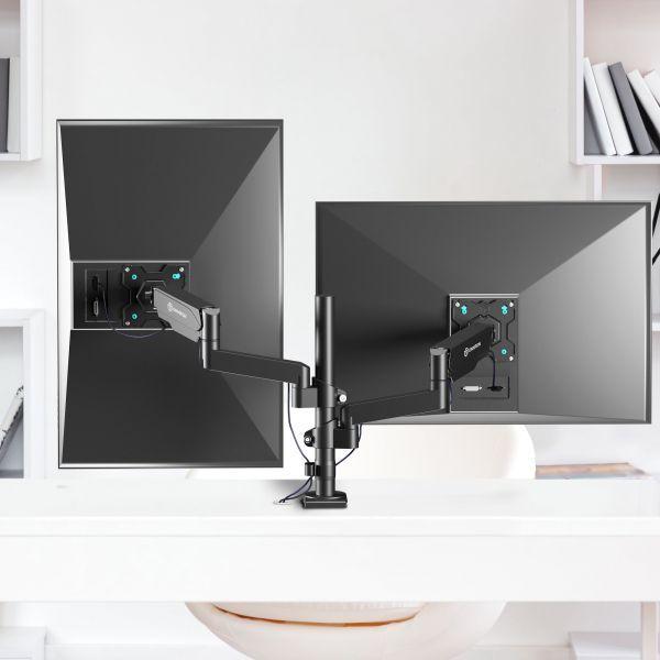 Suporte de Mesa Duplo para Monitores ONKRON G140-B (75 x 75 mm - 13 a 32 polegadas - 8 kg - Preto), miniatura 5