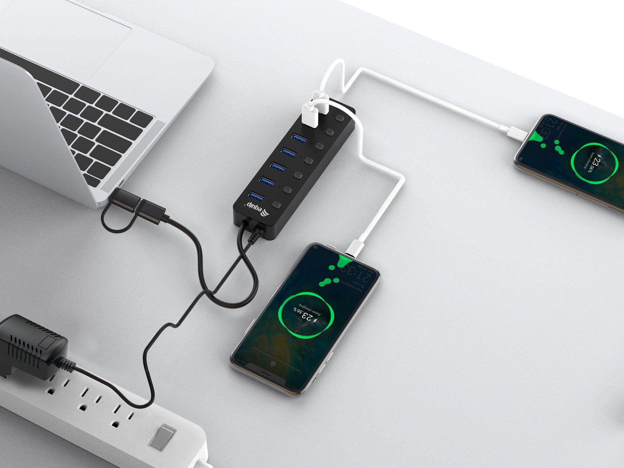 Hub USB EQUIP 128965 (0,3 m - Preto), miniatura 4