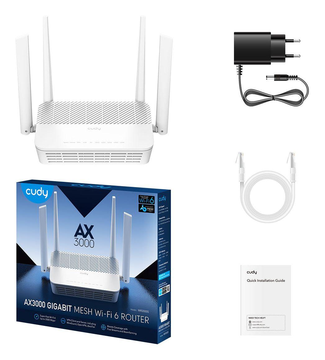 Router CUDY WR3000S (Wi-Fi 6 - 2402 Mbit/s - Dual-band - Branco), miniatura 3