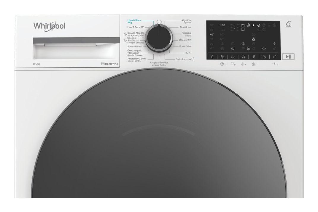 Máquina de Lavar e Secar Roupa Independente WHIRLPOOL WAD8536WBCSPT (B - 8 kg - 5 kg - Branco) — miniatura 7