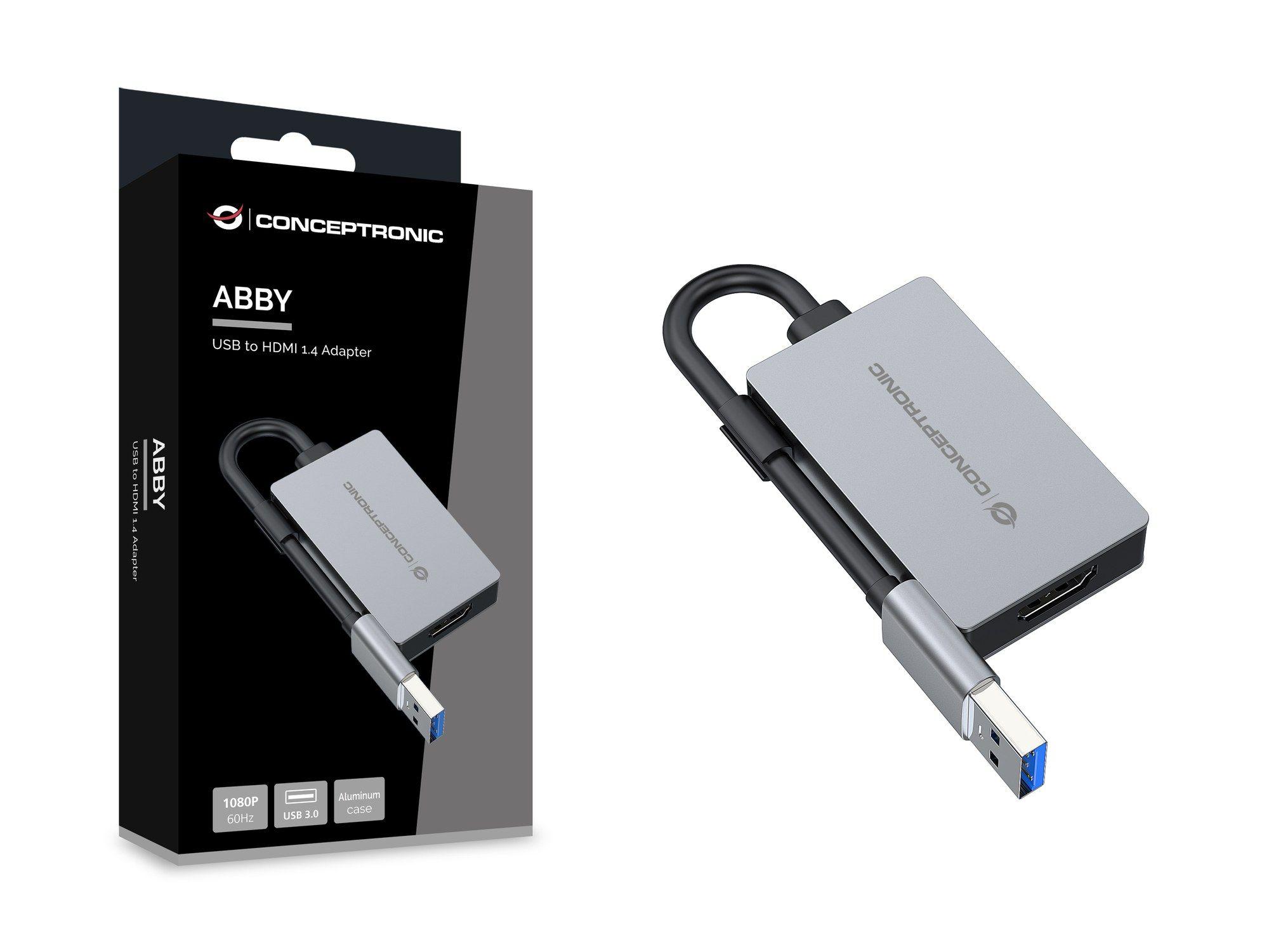 Adaptador USB-A para HDMI CONCEPTRONIC ABBY22G (0,16 m - USB Type-A - Windows 10, Windows 11 - Cinzento), miniatura 5
