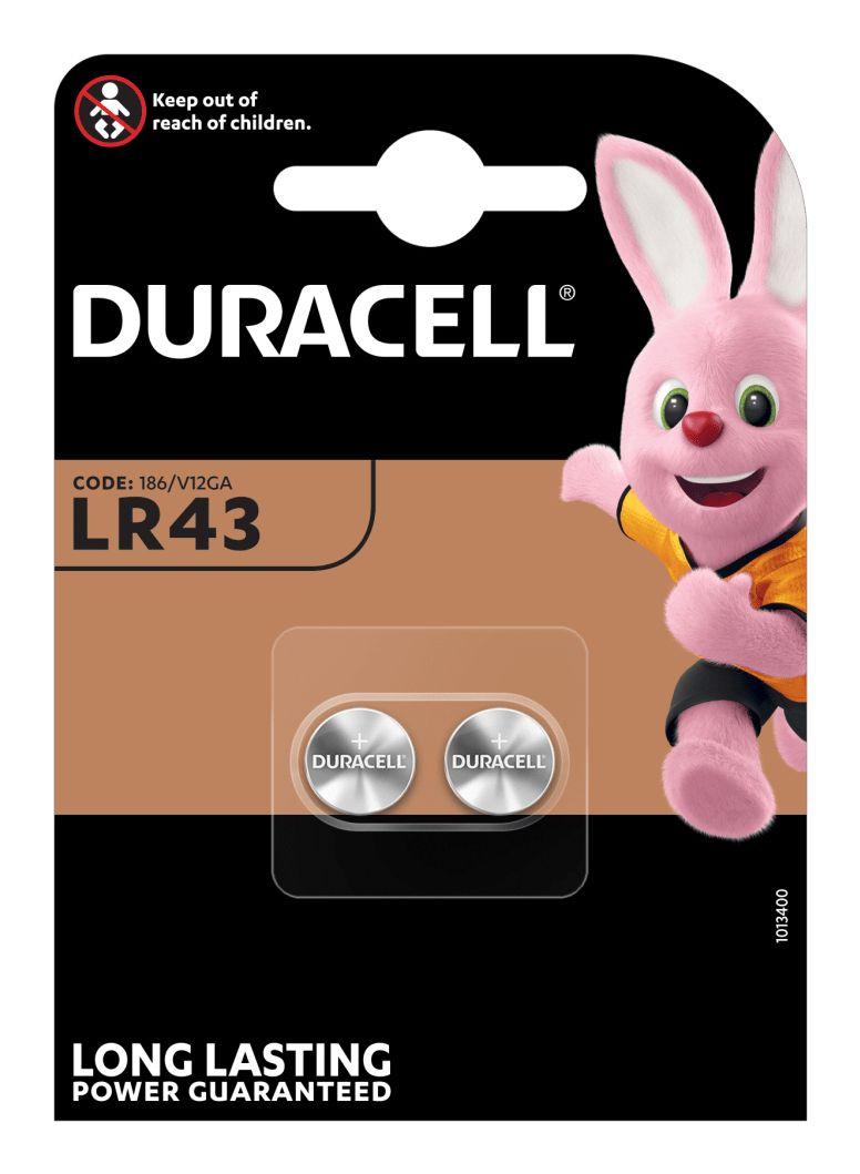 Pilhas Alcalinas de Botão DURACELL LR43 (1,5 V - 2 unidades)