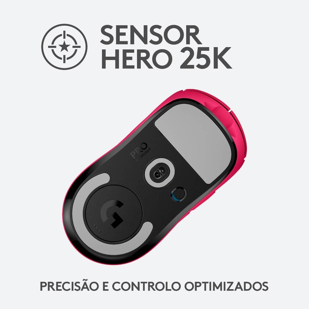 Rato LOGITECH PRO X SUPERLIGHT (Mão direita - 25600 DPI - Ótico - Magenta) — miniatura 4
