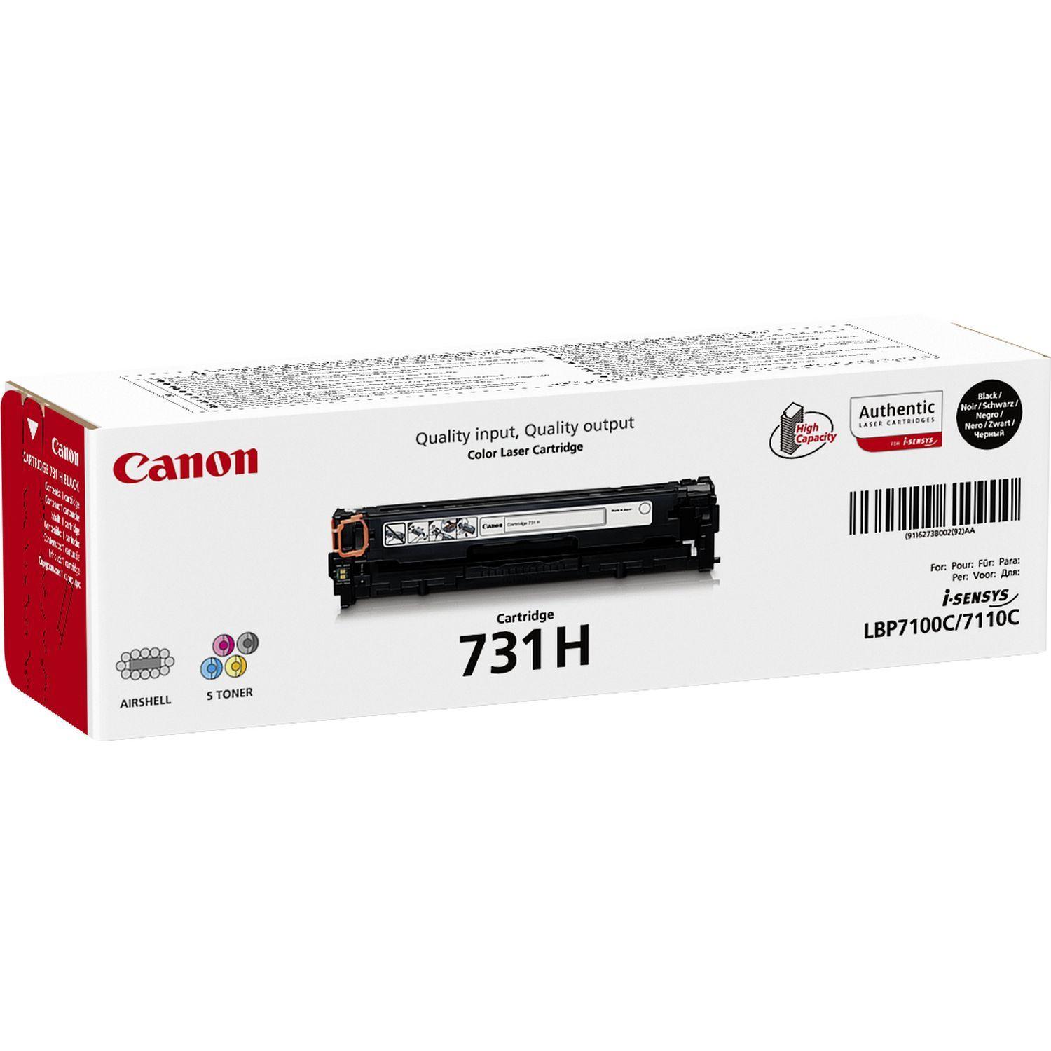 Toner CANON 731H BK (2400 páginas - Preto)