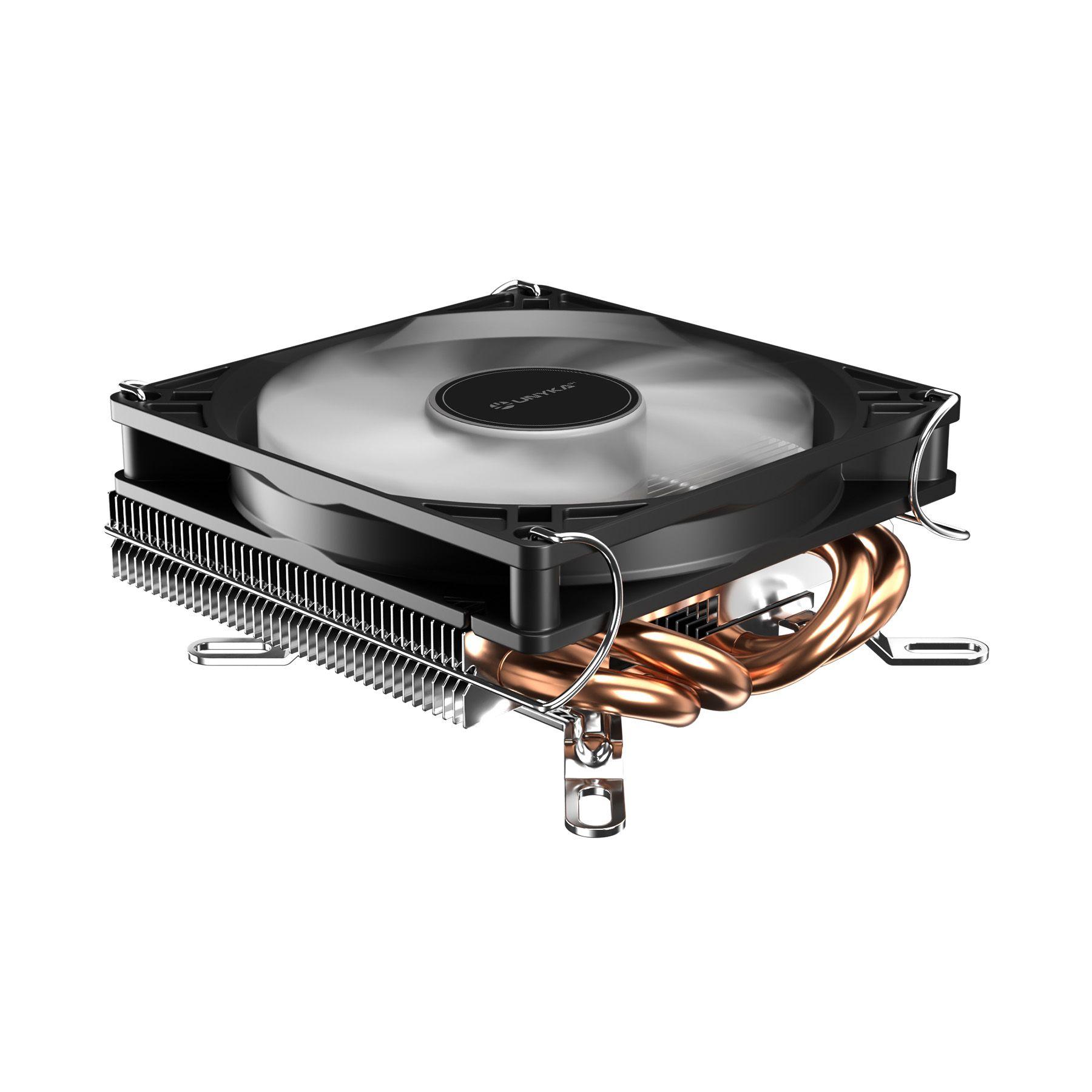 Dissipador de CPU UNYKACH UNYCOOL H37 (9 cm - 3000 RPM - 4-pin - Preto e Branco)