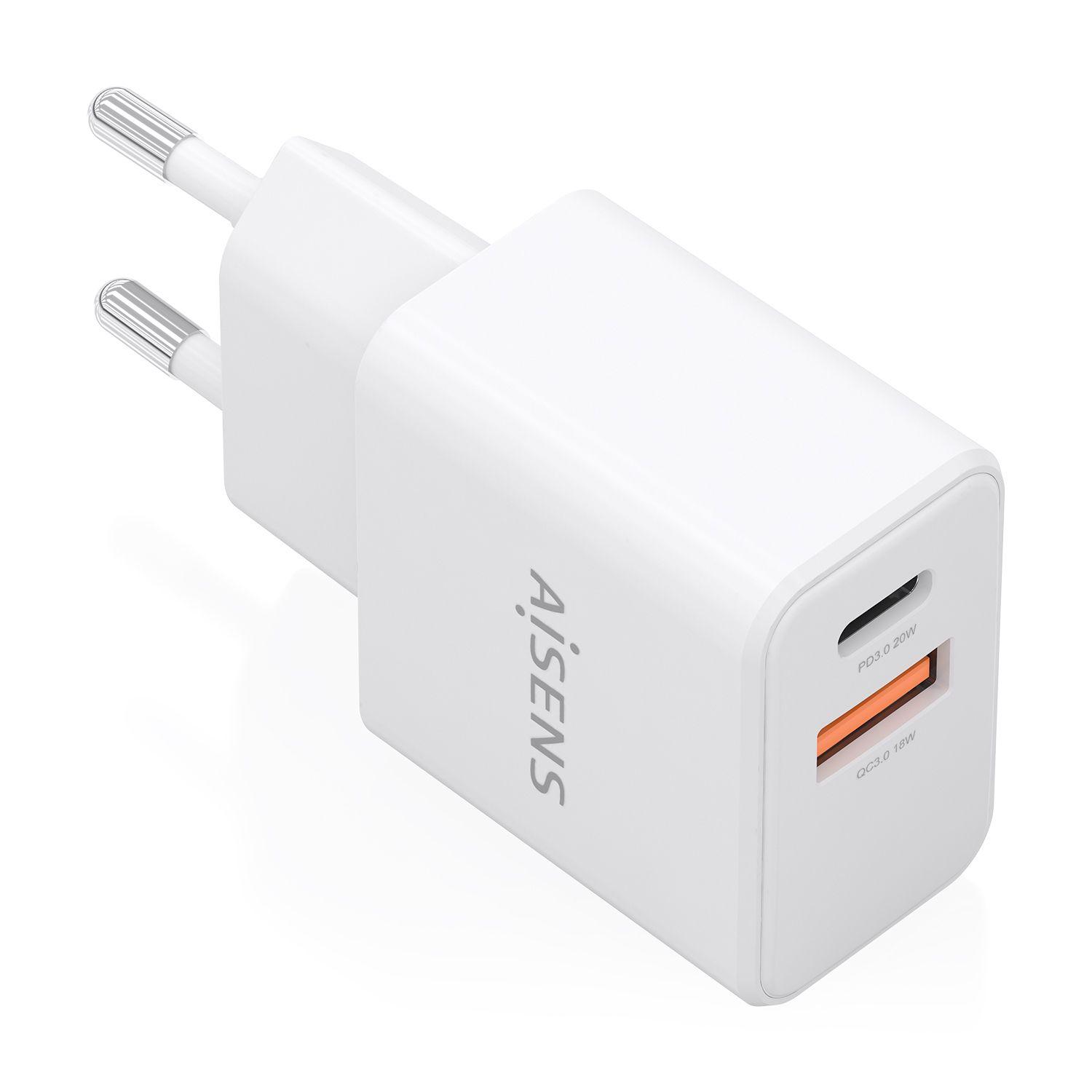 Carregador de Tomada AISENS A110-1025 (20 W - Branco)