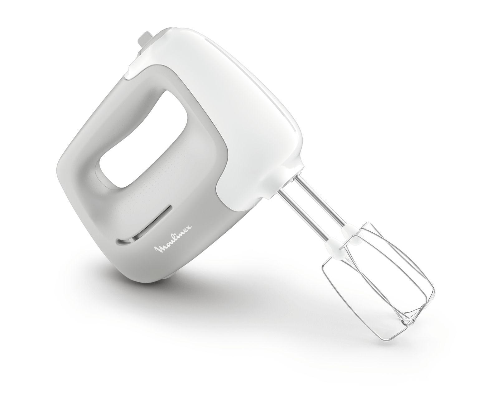 Batedeira MOULINEX HM450B10 Prep'Mix (450 W - Altura 13,1 cm - Branco e Cinzento)