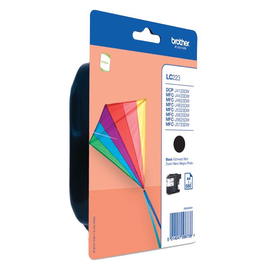 Tinteiro BROTHER LC223BKBP (550 páginas - Preto)