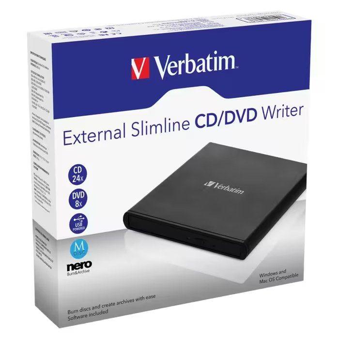 Gravador DVD Externo VERBATIM Mobile DVD ReWriter USB 2.0 (Light Version) 53504 (Preto) — miniatura 3