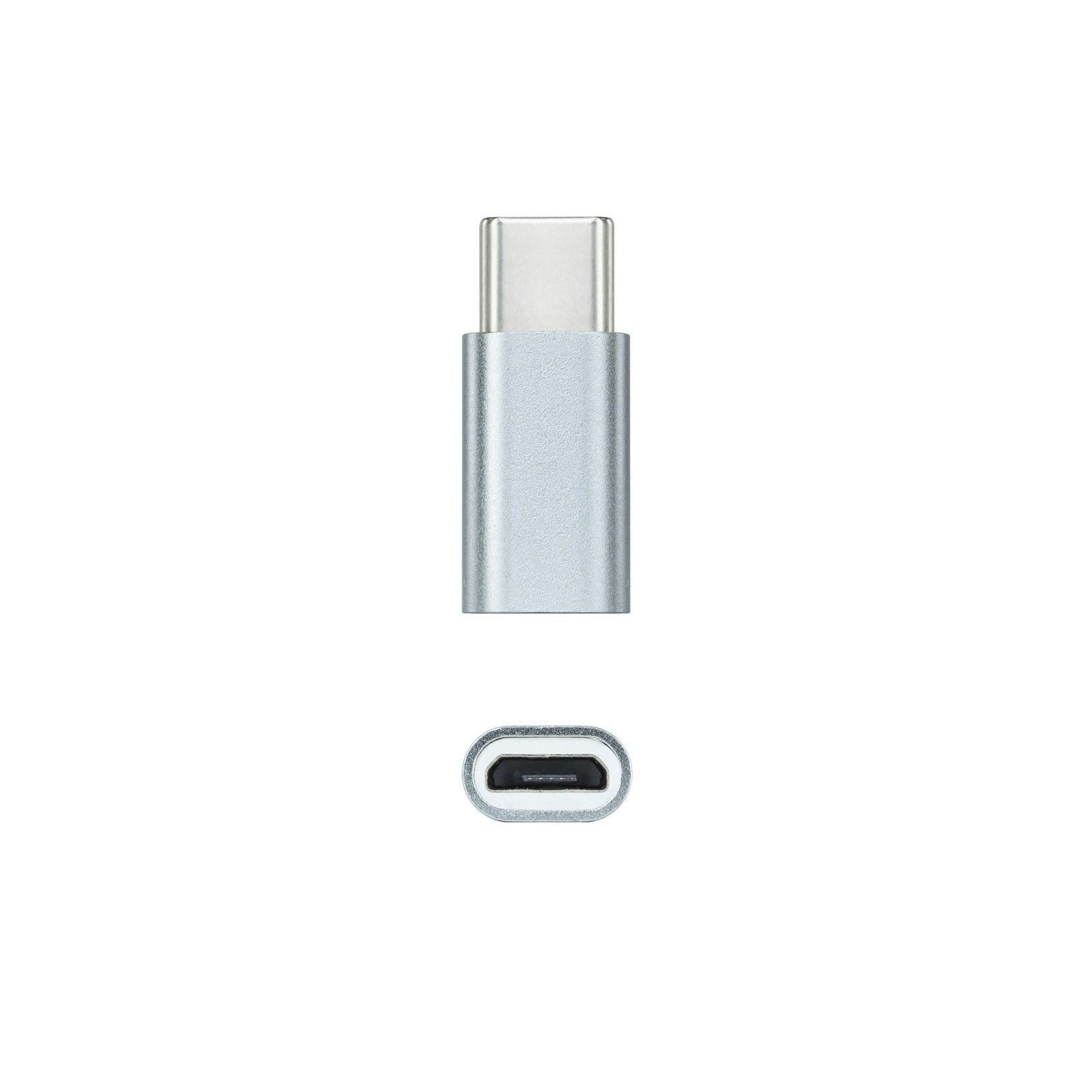Adaptador USB-C para Micro USB NANOCABLE 10.02.0011 (Micro USB - USB C - Cinzento) — miniatura 2