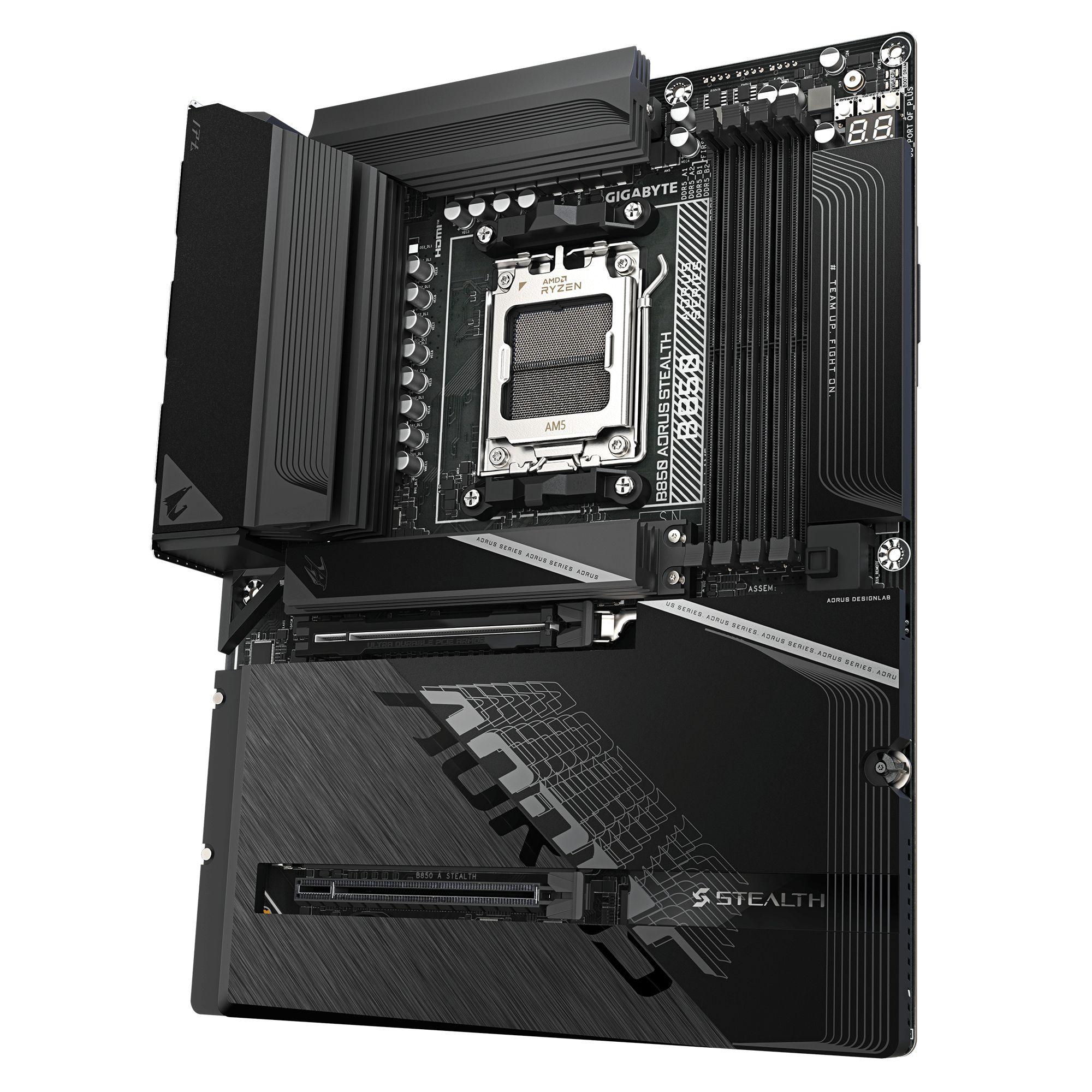 Motherboard GIGABYTE B850 AORUS STEALTH (AM5 - ATX - Duplo canal - Preto), miniatura 5