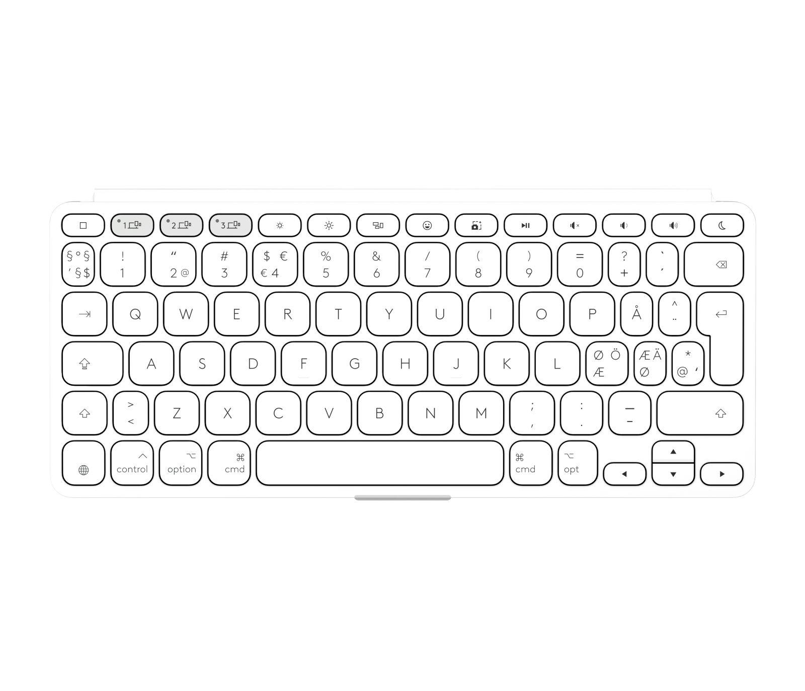 Teclado LOGITECH Keys-To-Go 2 (Nórdico - Teclas tesoura - Mini - Branco) — miniatura 3