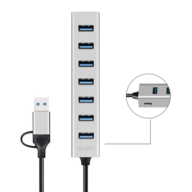 Hub USB LOGILINK UA0441 (0,15 m - Android, ChromeOS, iOS, iPadOS - Cinzento), miniatura 4