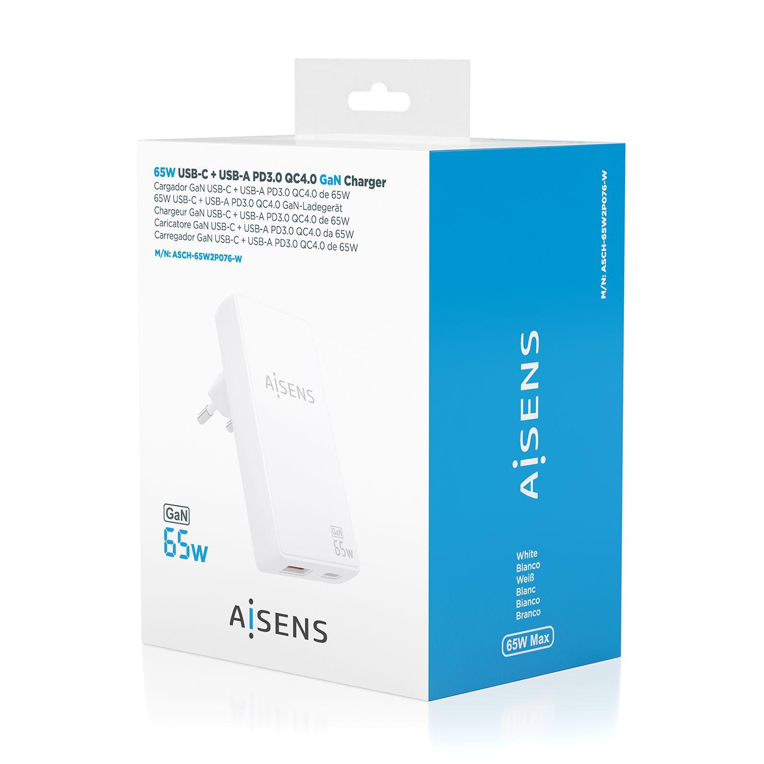 Carregador de Parede AISENS ASCH-65W2P076-W (65 W - Branco), miniatura 9