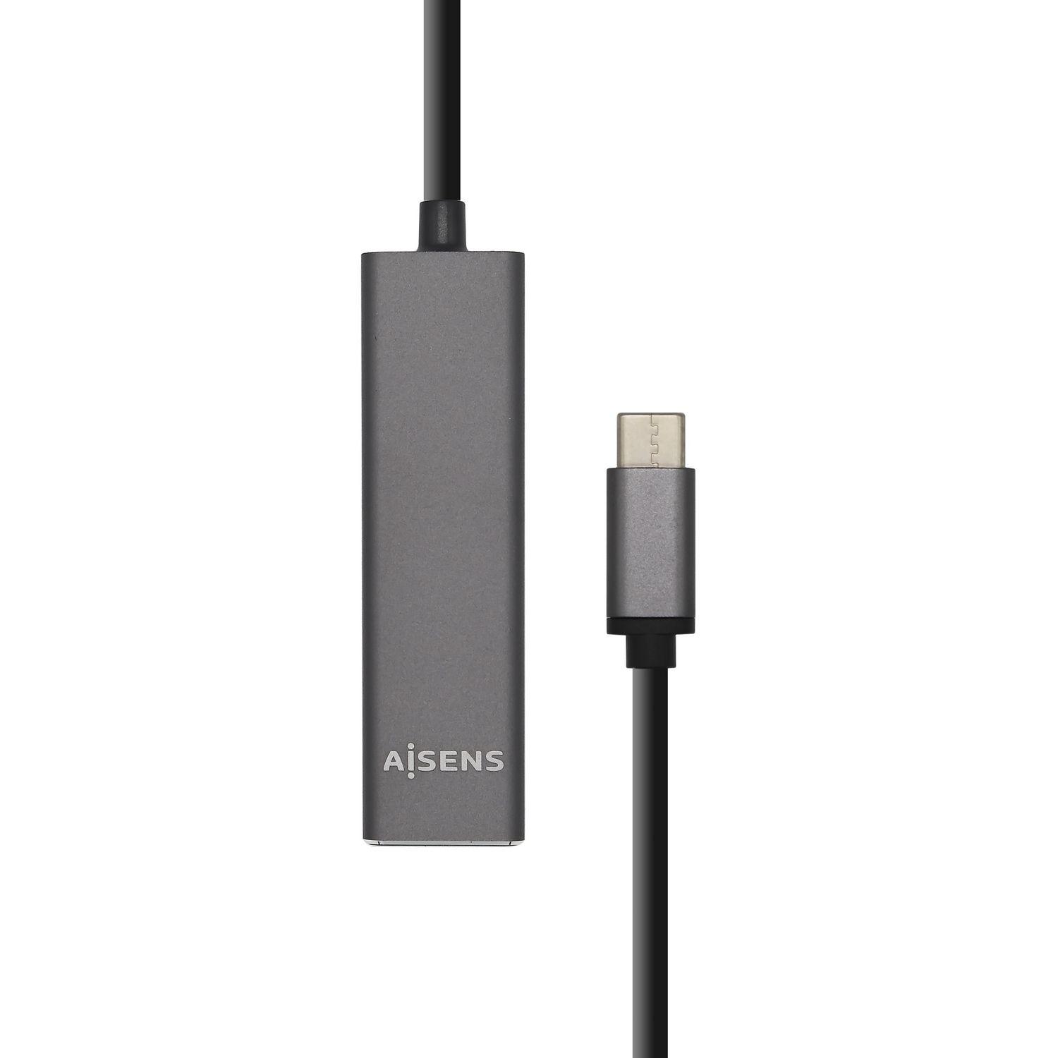 Hub USB-C AISENS A109-0403 (0,15 m - Antracite)