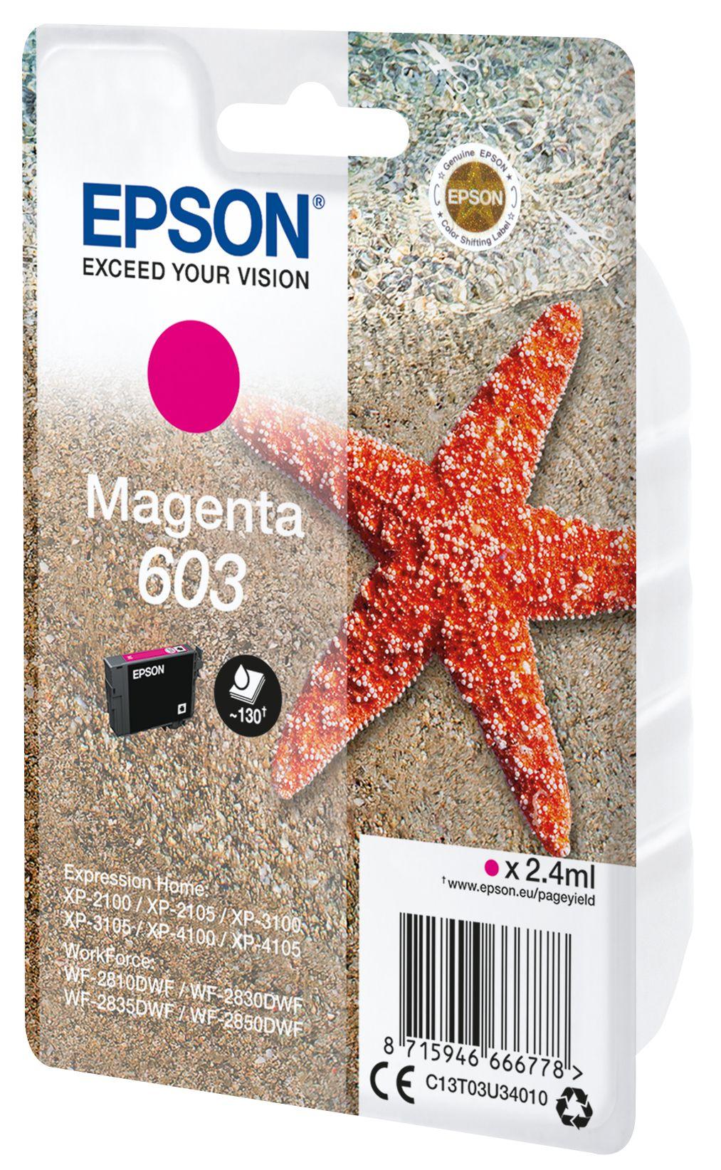 Tinteiro EPSON 603 C13T03U34010 (XP-2100/XP-2105/XP-3100/XP-3105/XP-4100/XP-4105/WF-2850DWF/WF-2835DWF/WF-2830DWF/WF-2810DWF - 2,4 ml - Magenta) — miniatura 7